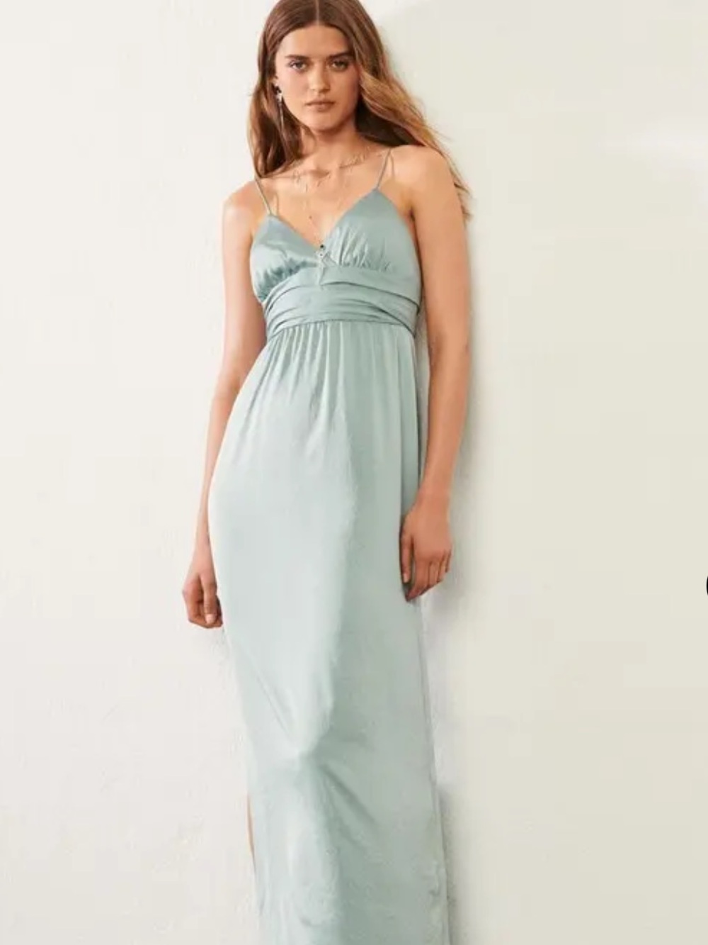 NWT ba&sh Rixelle Silk-Look Maxi Dress in Green Watercolor Medium Size 2 ⭐️